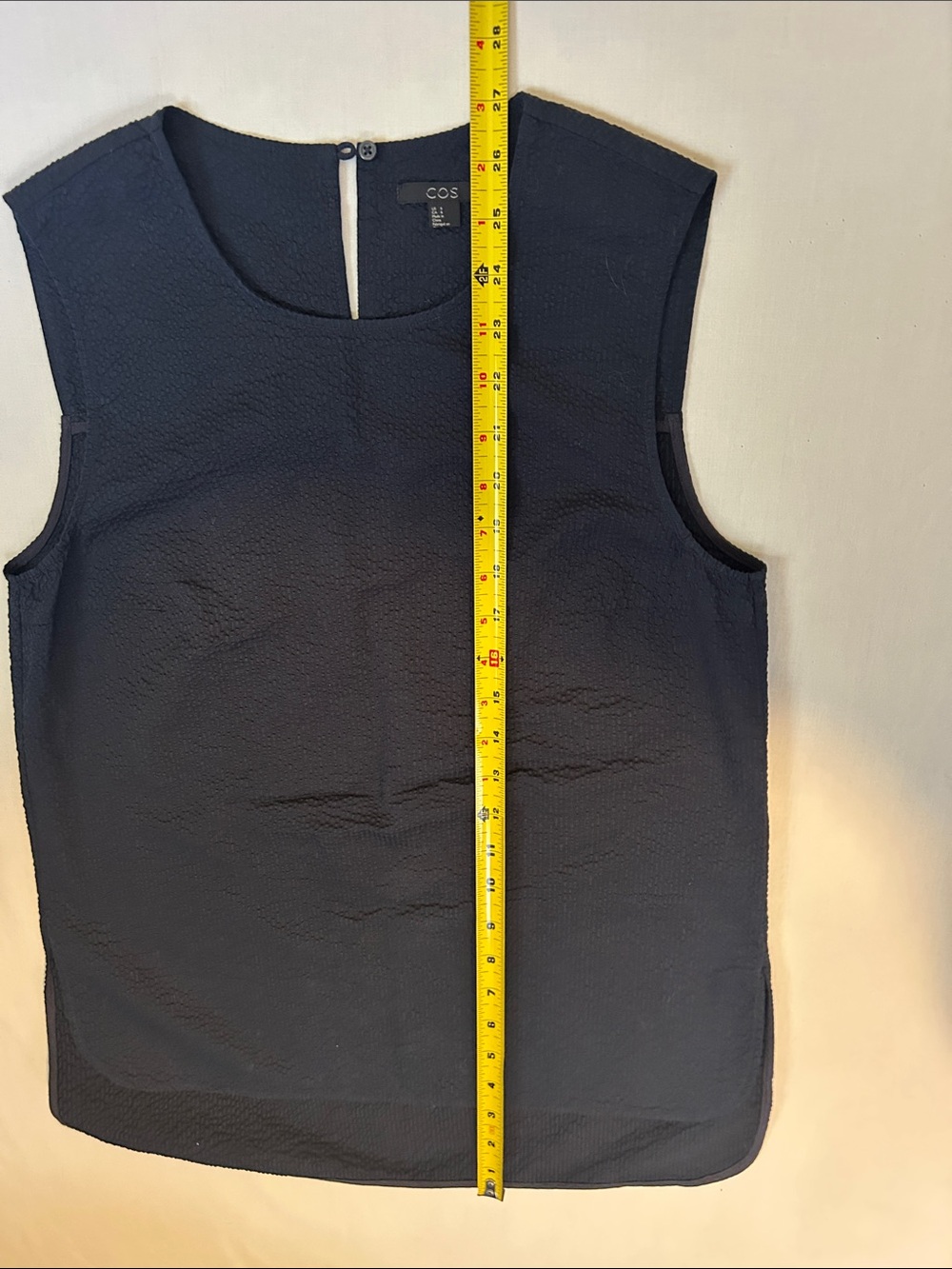 COS Navy Textured Sleeveless Shell Top - Picture 3 of 8
